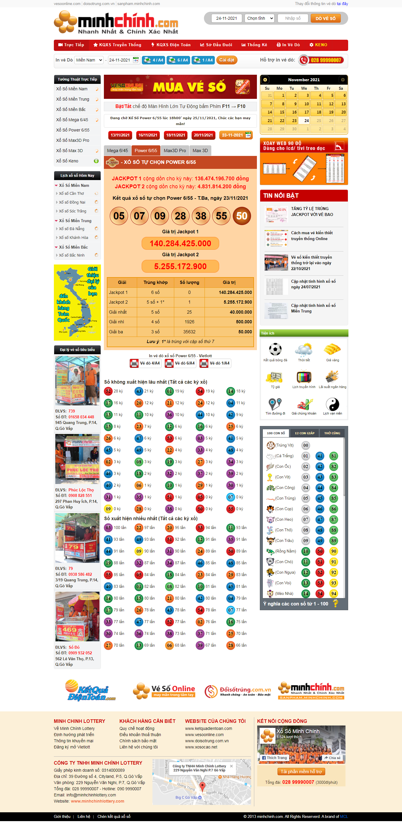 Thiết kế Website web lấy kết quả xổ số tự động - wwwminhchinhcom
