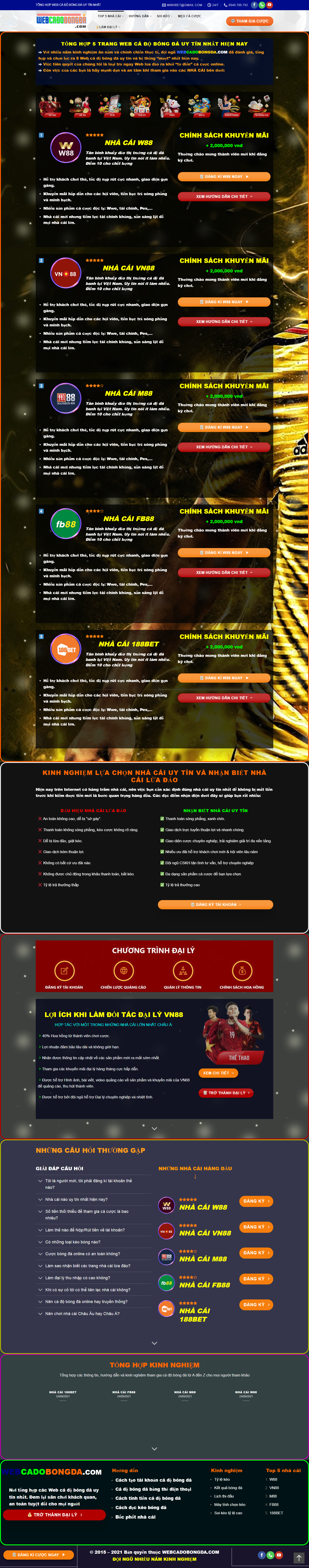 Thiết kế Website web cá độ bóng đá - webcadobongdacom