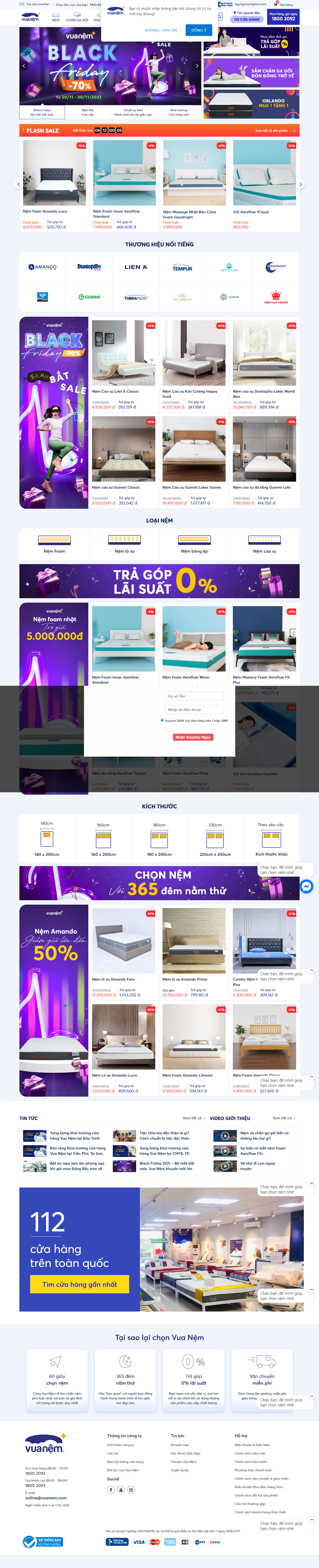 Thiết kế Website web bán gối - vuanemcom