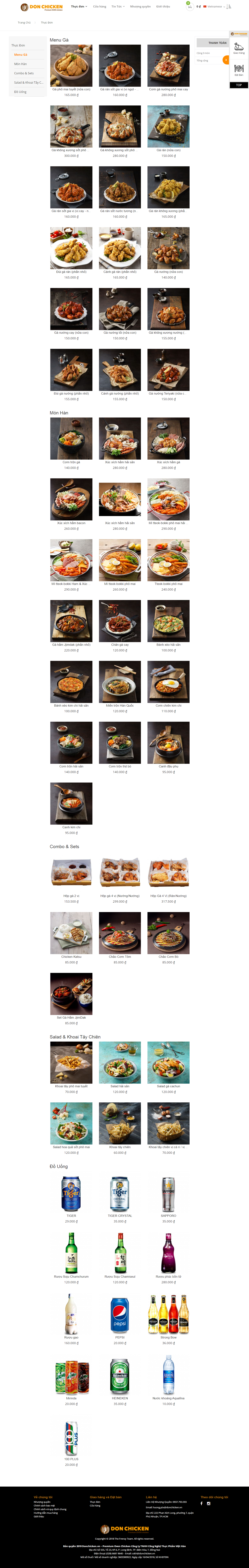 Thiết kế Website web bán gà rán - donchickenvn