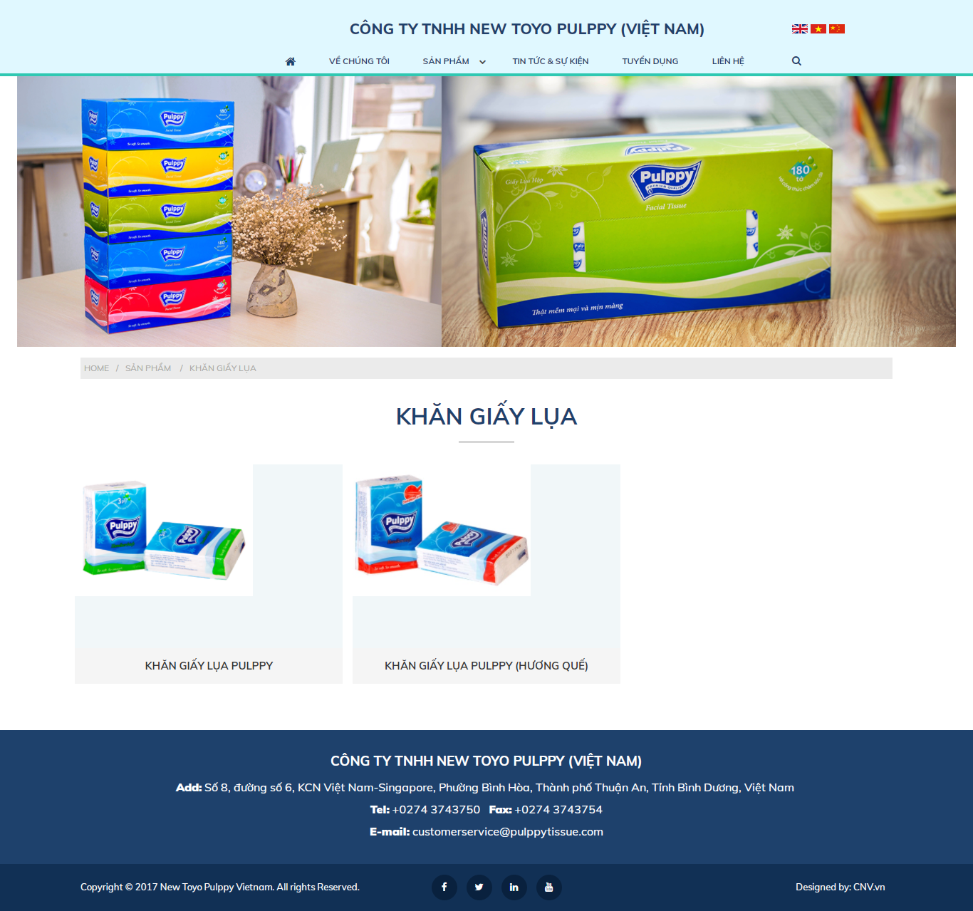 Thiết kế Website web khăn giấy - pulppytissuecom