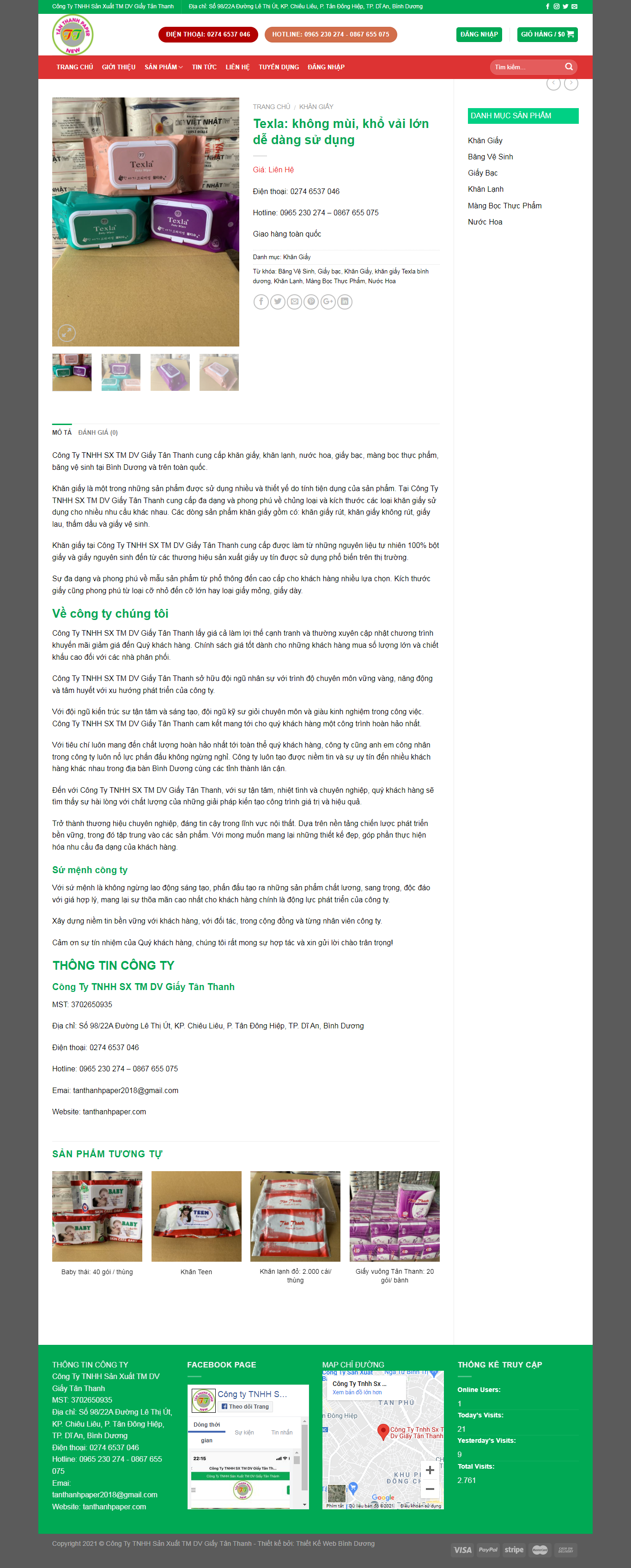 Thiết kế Website web khăn giấy - wwwtanthanhpapercom