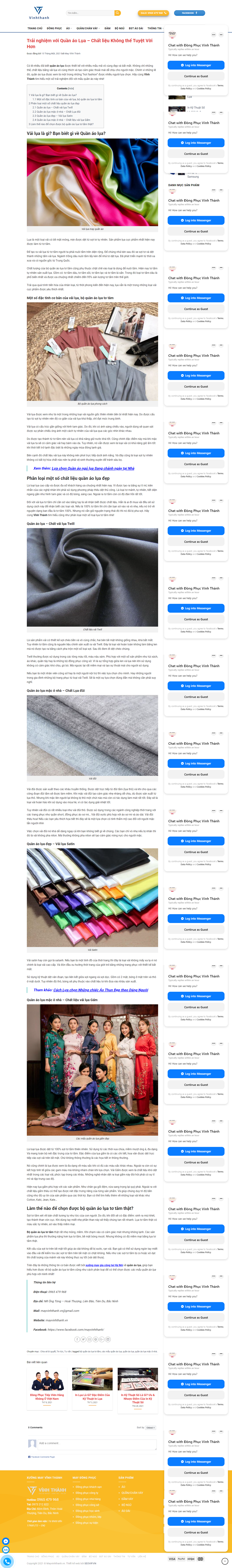 Thiết kế Website web áo lụa - mayvinhthanhvn