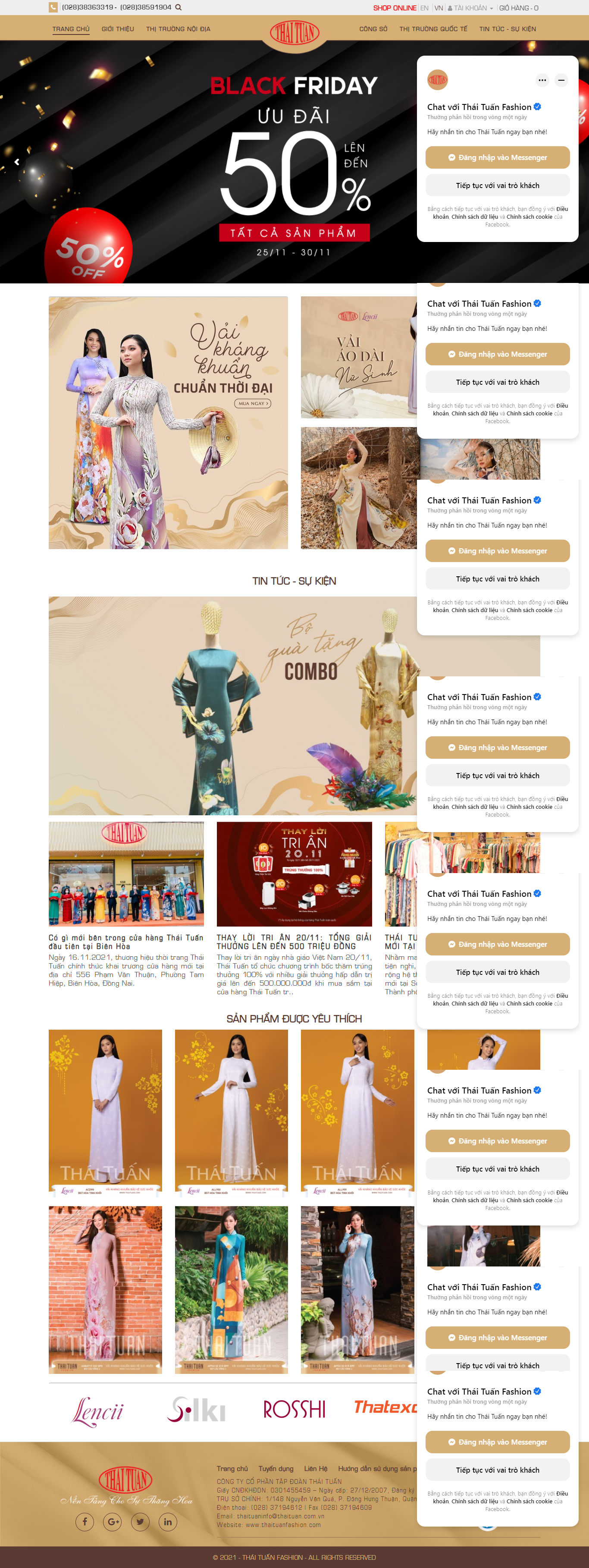 Thiết kế Website web áo lụa - wwwthaituanfashioncom