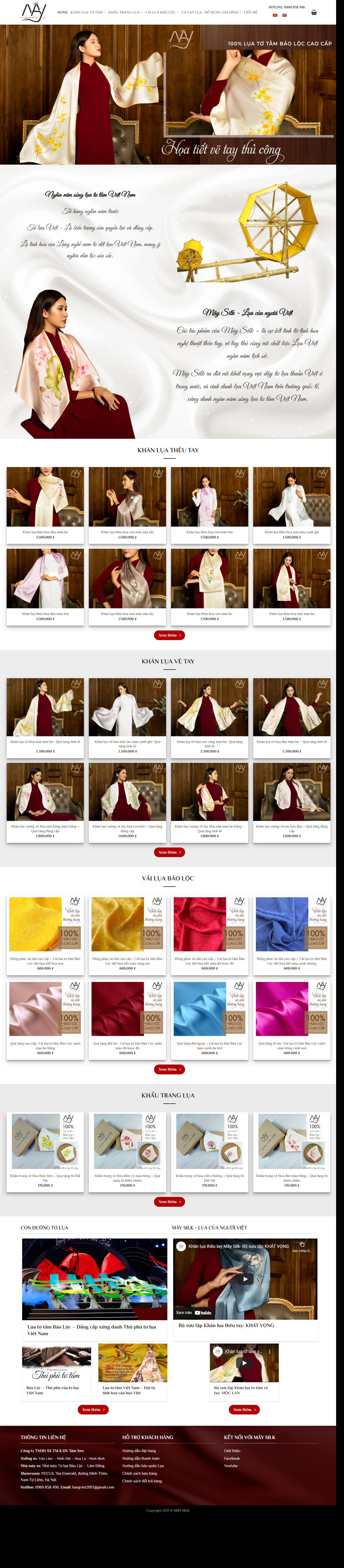 Thiết kế Website web khăn lụa - maysilkvn