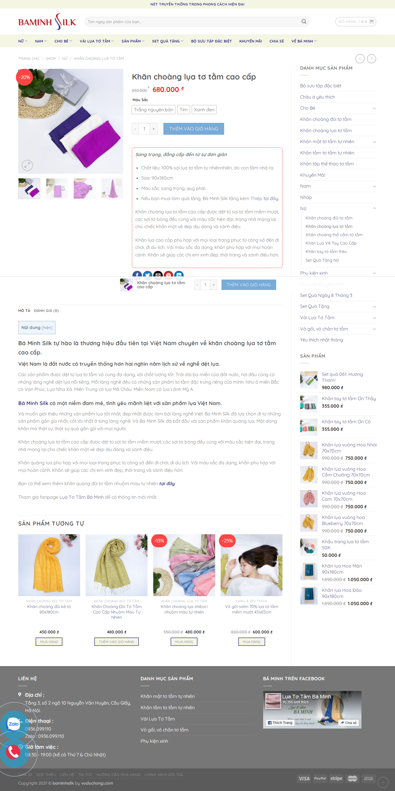 Thiết kế Website web khăn lụa - baminhcom
