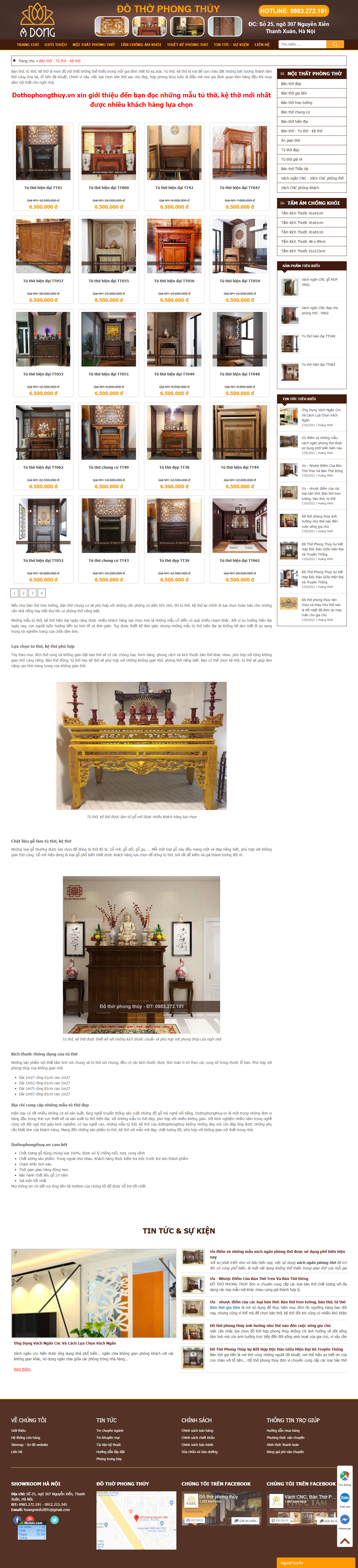 Thiết kế Website web bán kệ bàn thờ - dothophongthuyvn