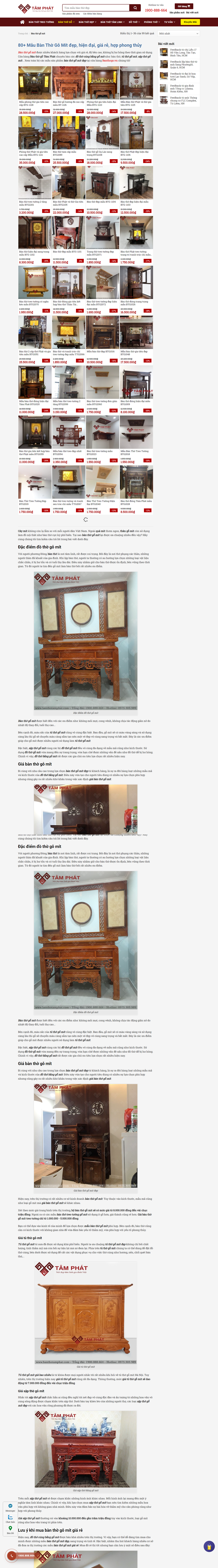 Thiết kế Website web bán kệ bàn thờ - banthogovn