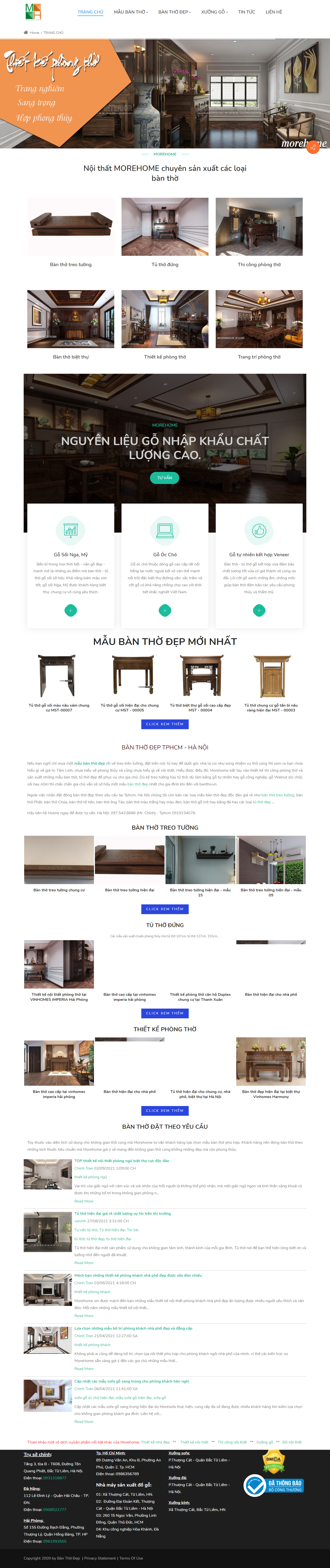 Thiết kế Website web bán kệ bàn thờ - banthovn