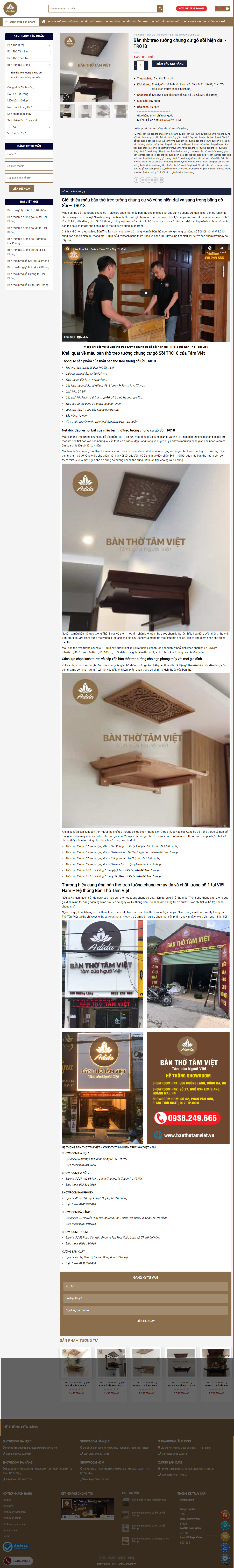 Thiết kế Website web bán kệ bàn thờ - banthotamvietvn