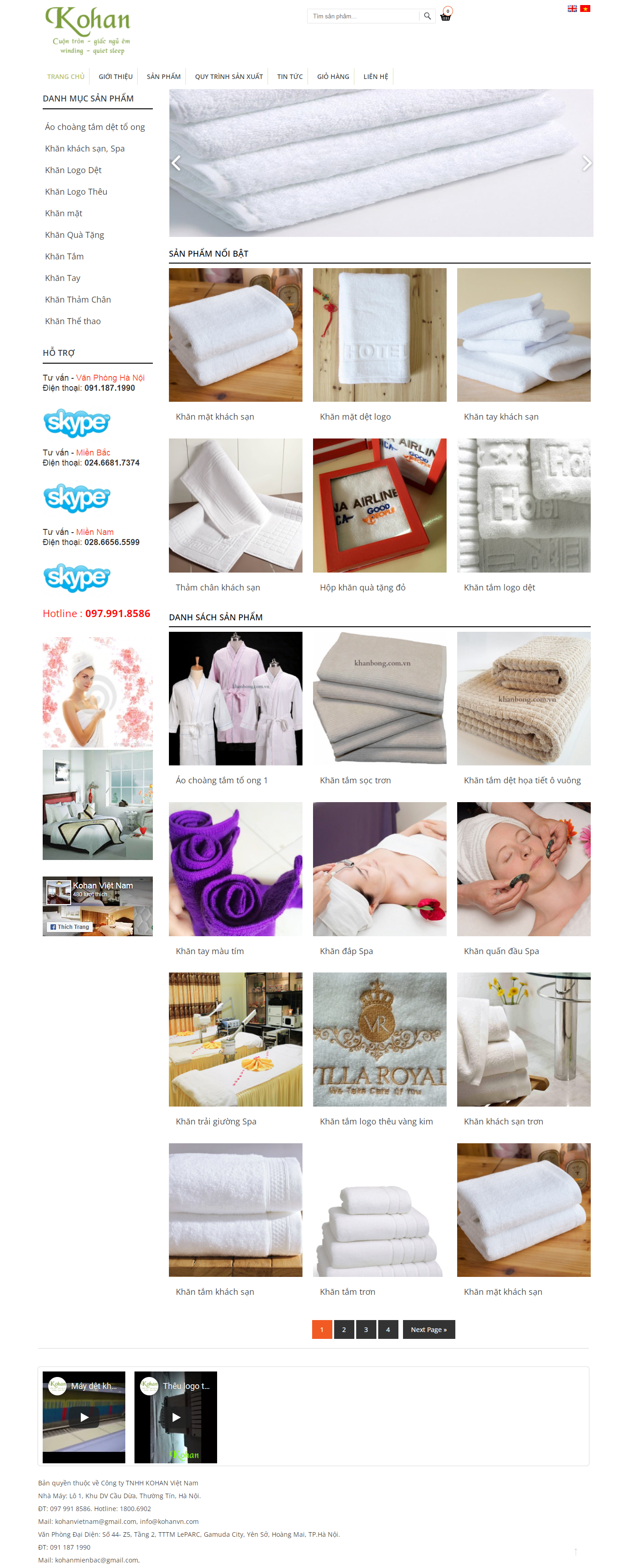 Thiết kế Website web khăn bông - khanbongcomvn