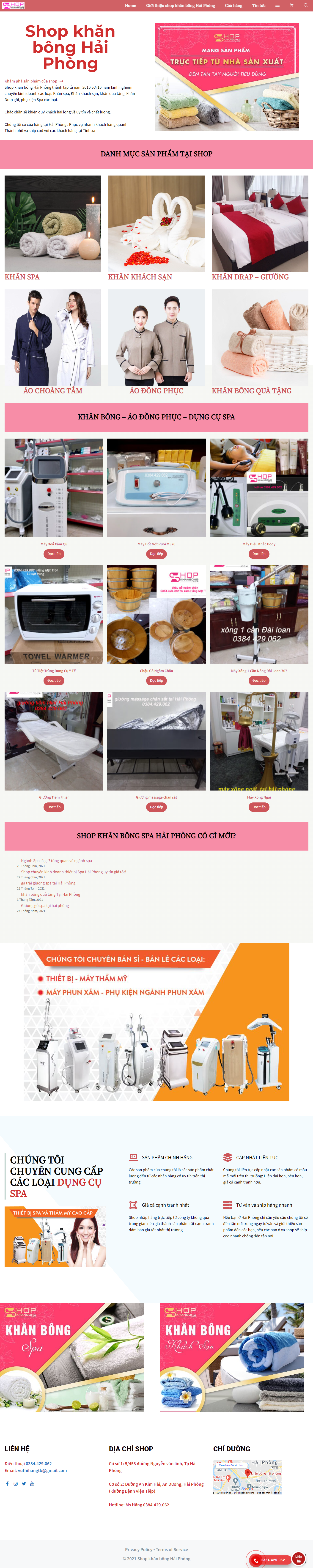 Thiết kế Website web khăn bông - shopkhanbongcom