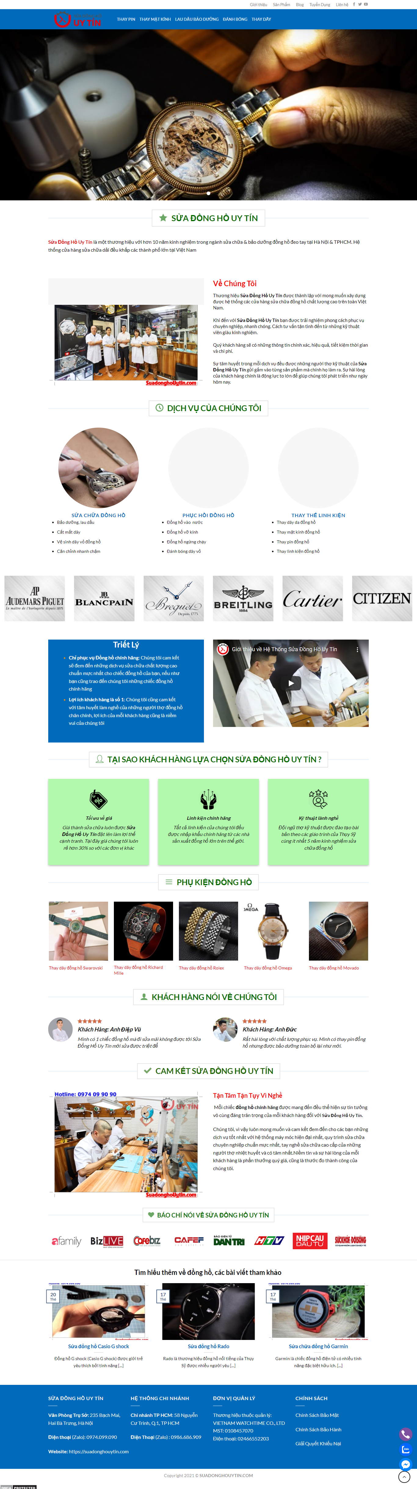 Thiết kế Website web sửa đồng hồ cổ - suadonghouytincom