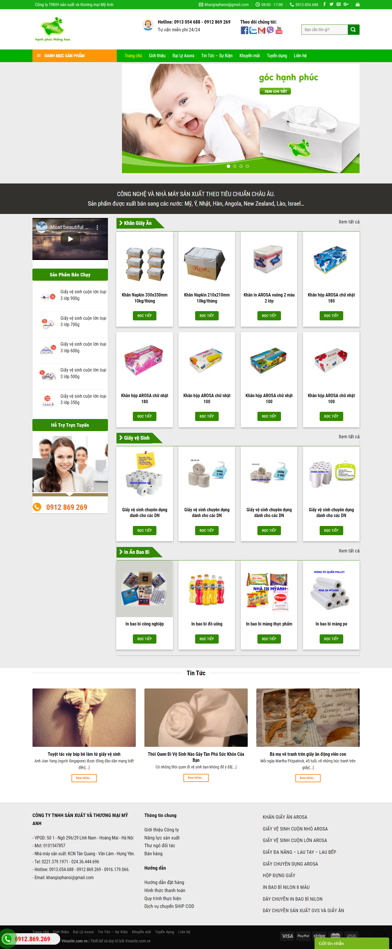 Thiết kế Website web giấy ăn - giayhanoicom