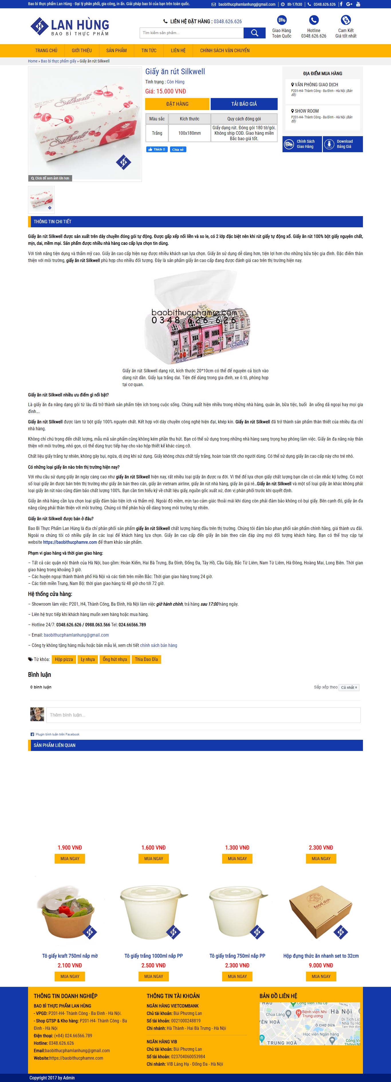 Thiết kế Website web giấy ăn - baobithucphamrecom