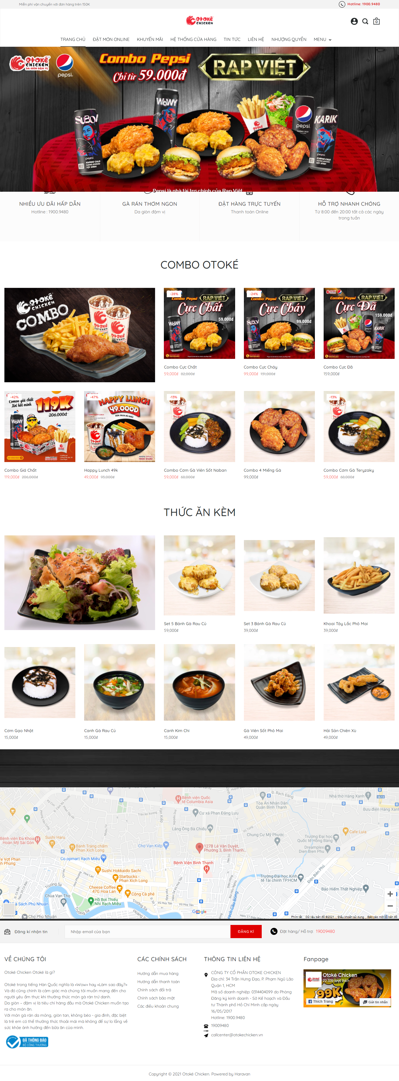 Thiết kế Website web bán gà rán - wwwotokechickenvn