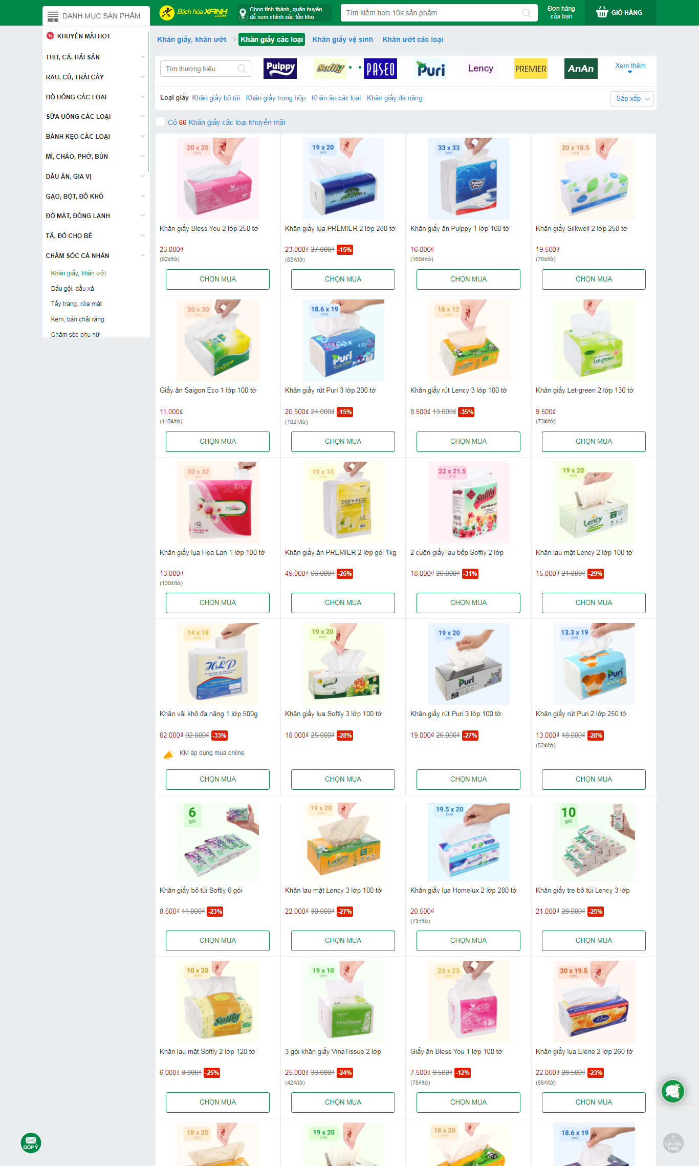 Thiết kế Website web khăn giấy - wwwbachhoaxanhcom