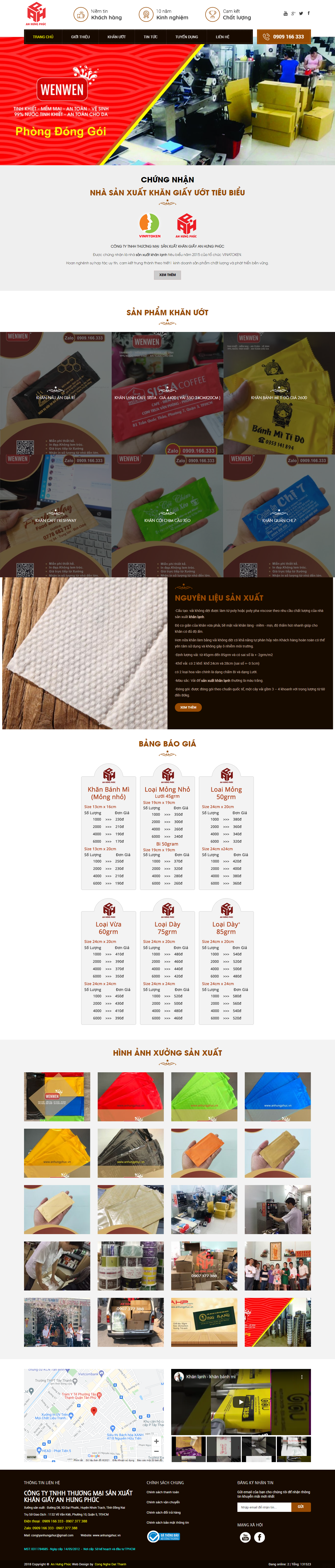 Thiết kế Website web khăn giấy - anhungphucvn