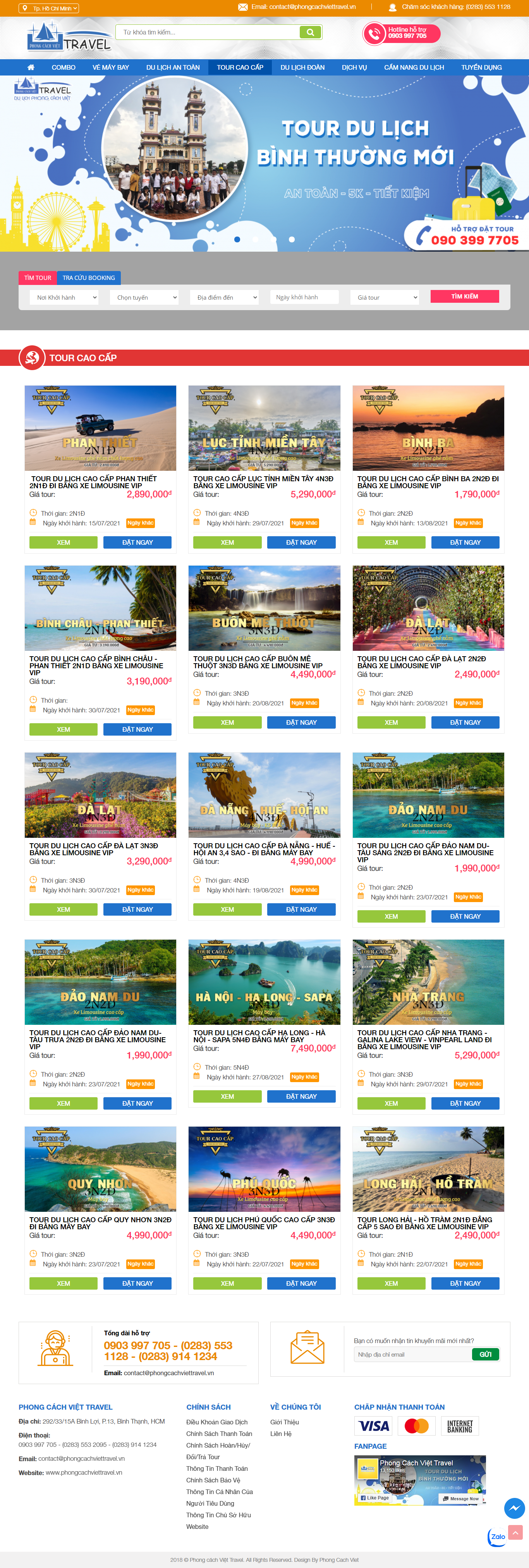 Thiết kế Website web du lịch cao cấp - phongcachviettravelvn