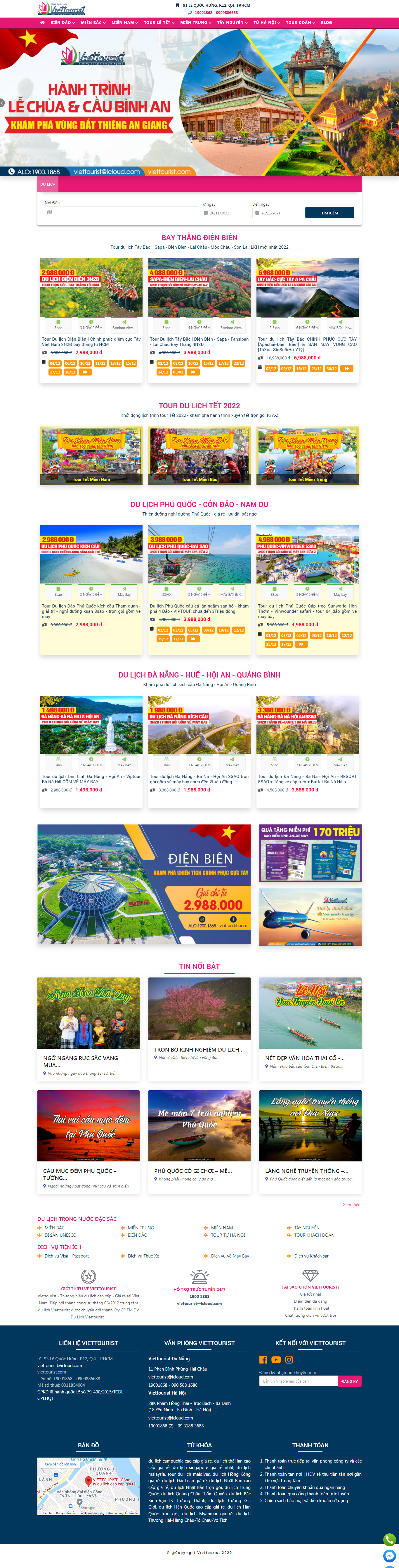 Thiết kế Website web du lịch cao cấp - viettouristcom