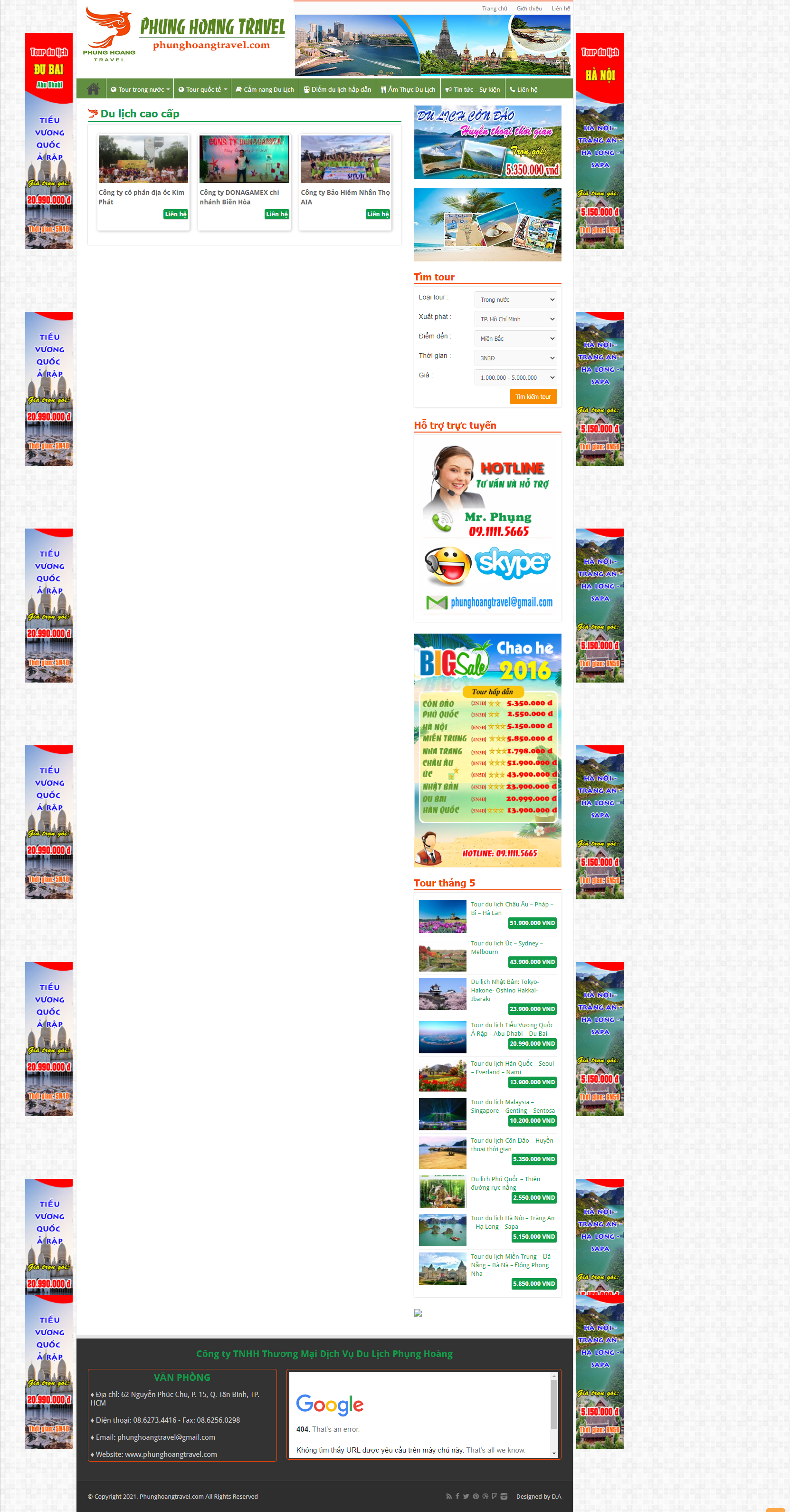 Thiết kế Website web du lịch cao cấp - phunghoangtravelcom