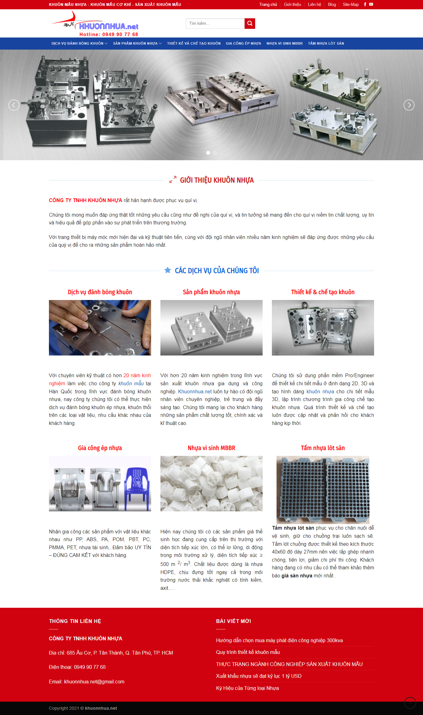 Thiết kế Website web khuôn ép nhựa - khuonnhuanet