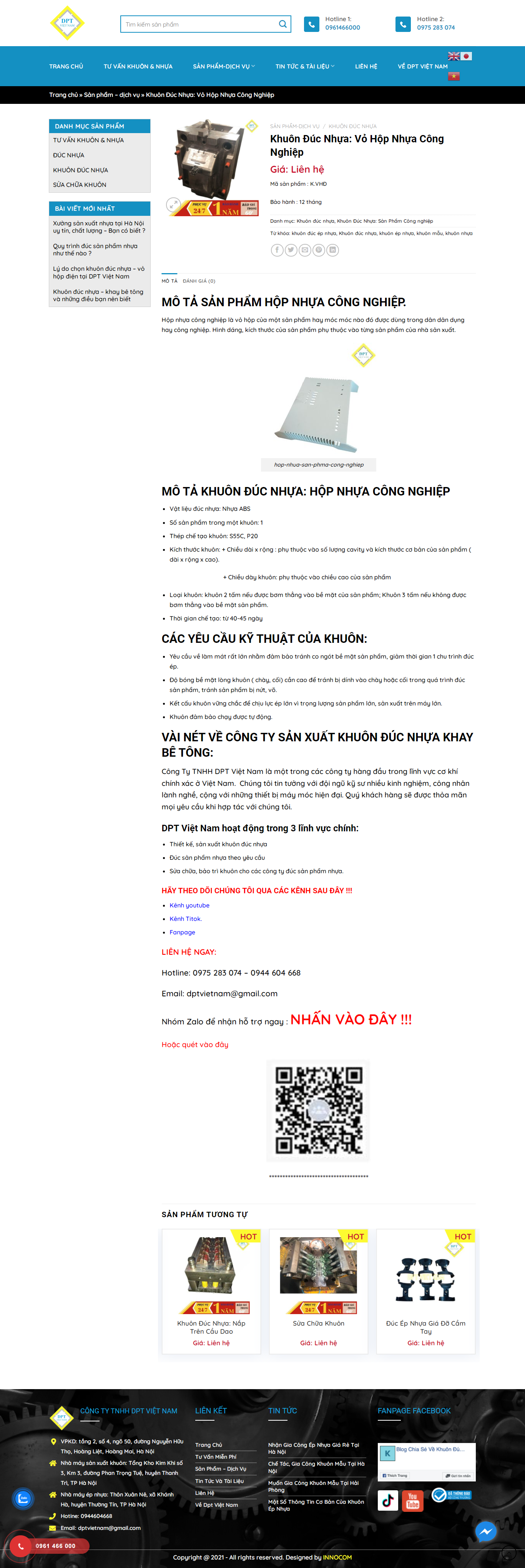 Thiết kế Website web khuôn ép nhựa - dptvietnamvn