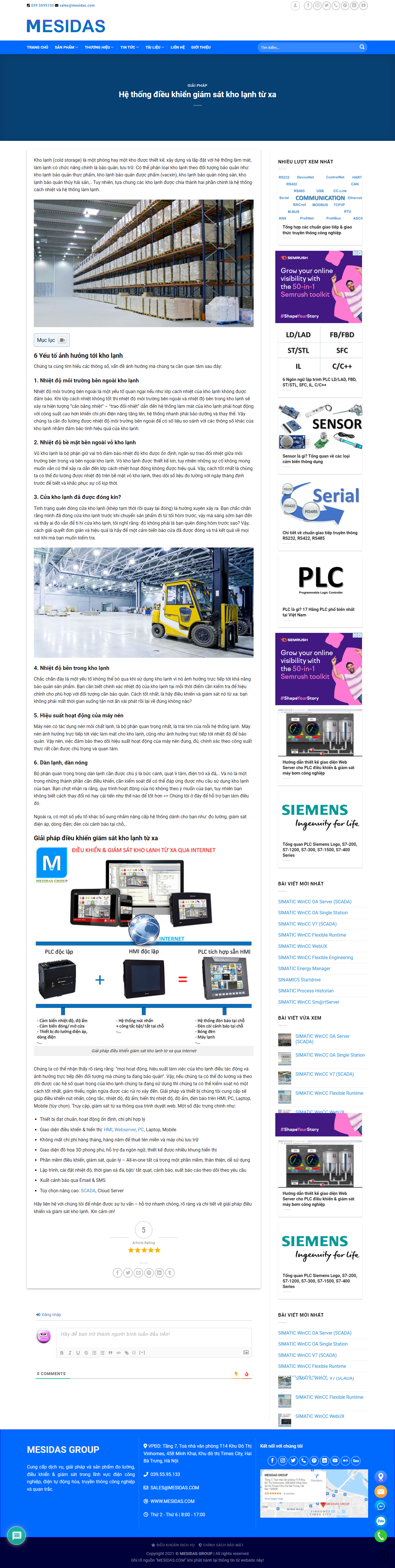 Thiết kế Website web thiết bị phòng lạnh - mesidascom