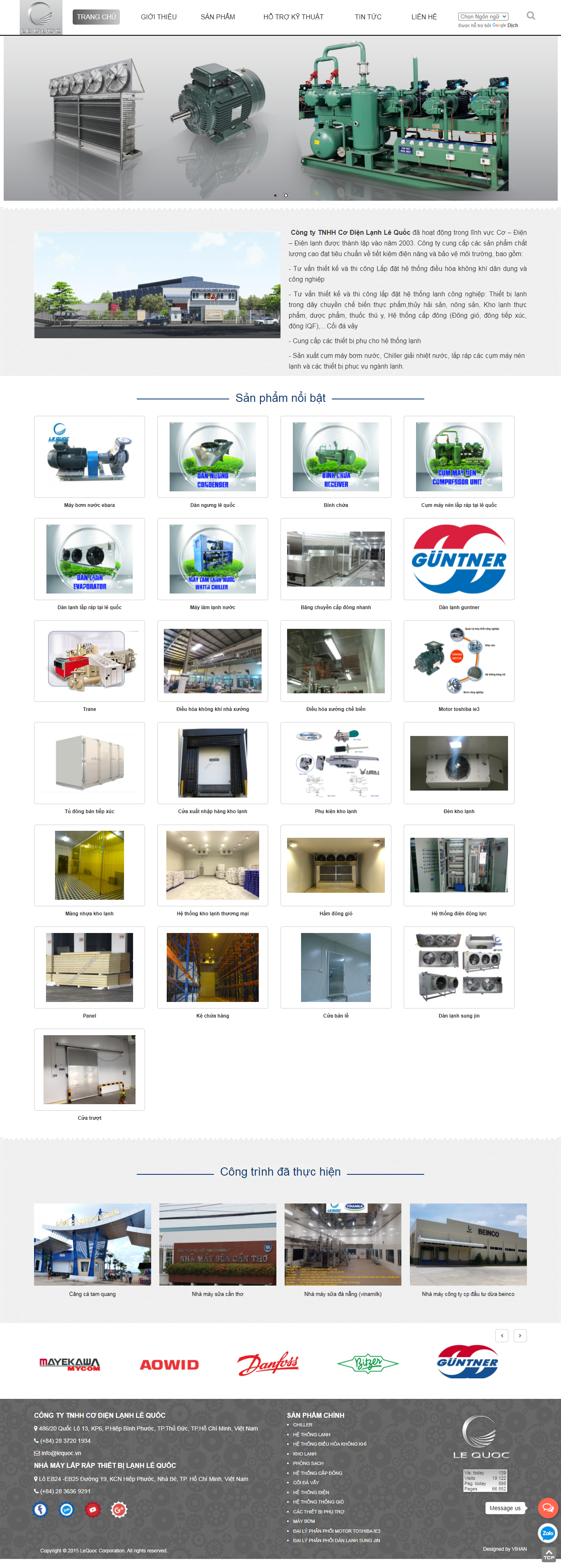 Thiết kế Website web thiết bị phòng lạnh - lequocvn