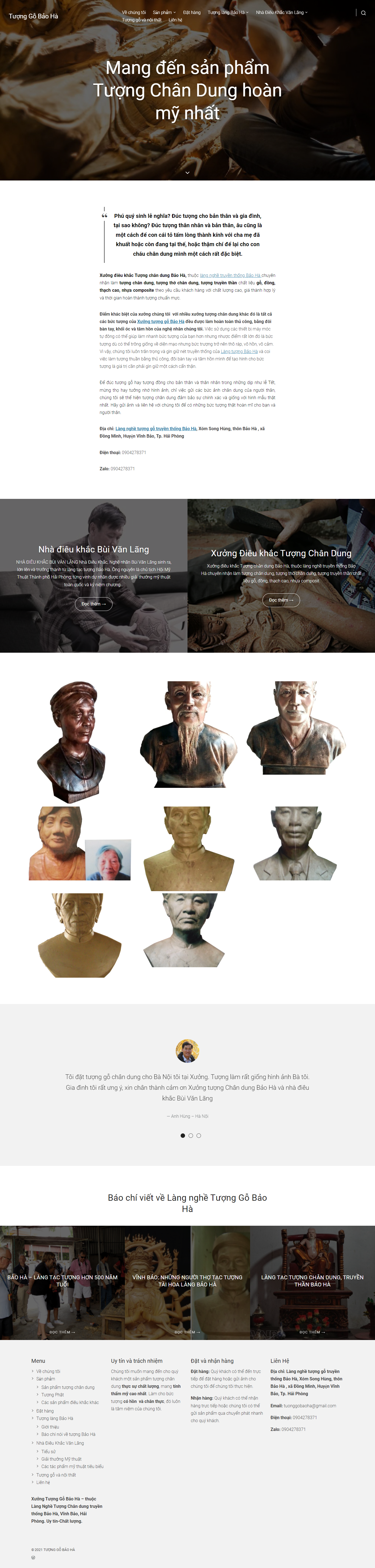 Thiết kế Website web tạc tượng gỗ - tuonggobaohacom