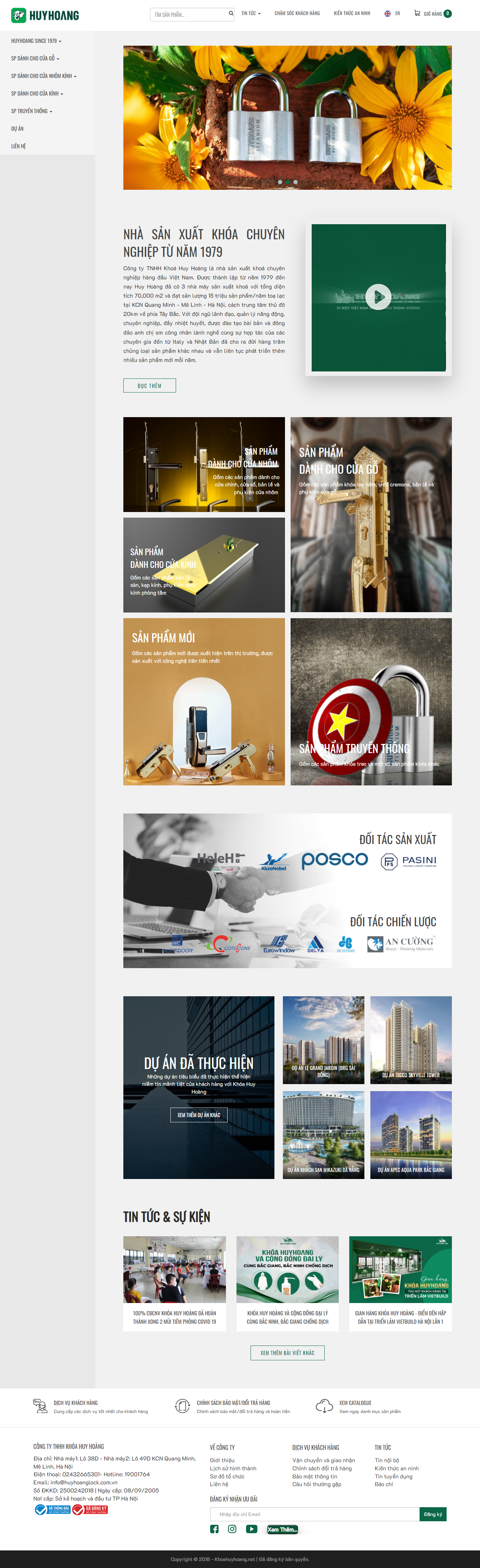 Thiết kế Website web công ty khóa - khoahuyhoangnet