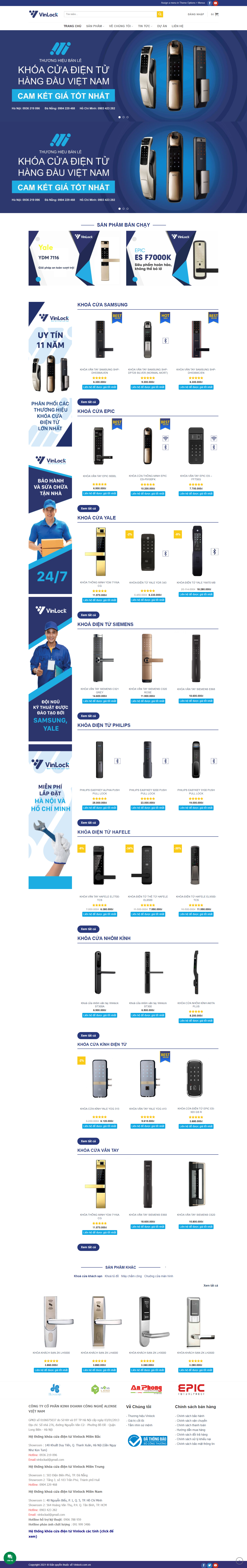Thiết kế Website web công ty khóa - vinlockcomvn