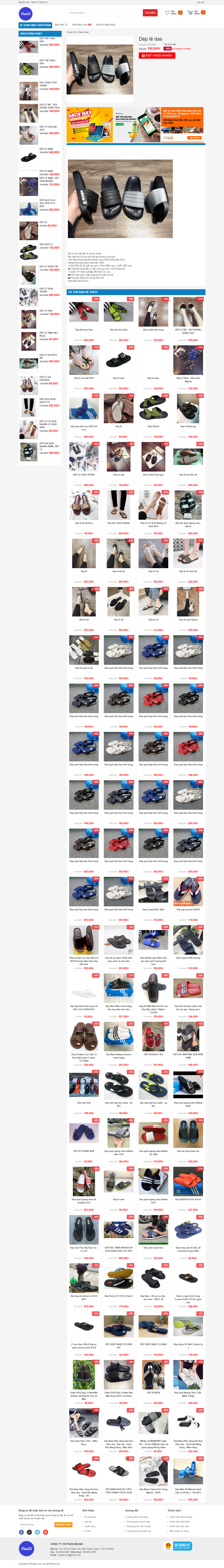 Thiết kế Website web dép lê - muaziicom