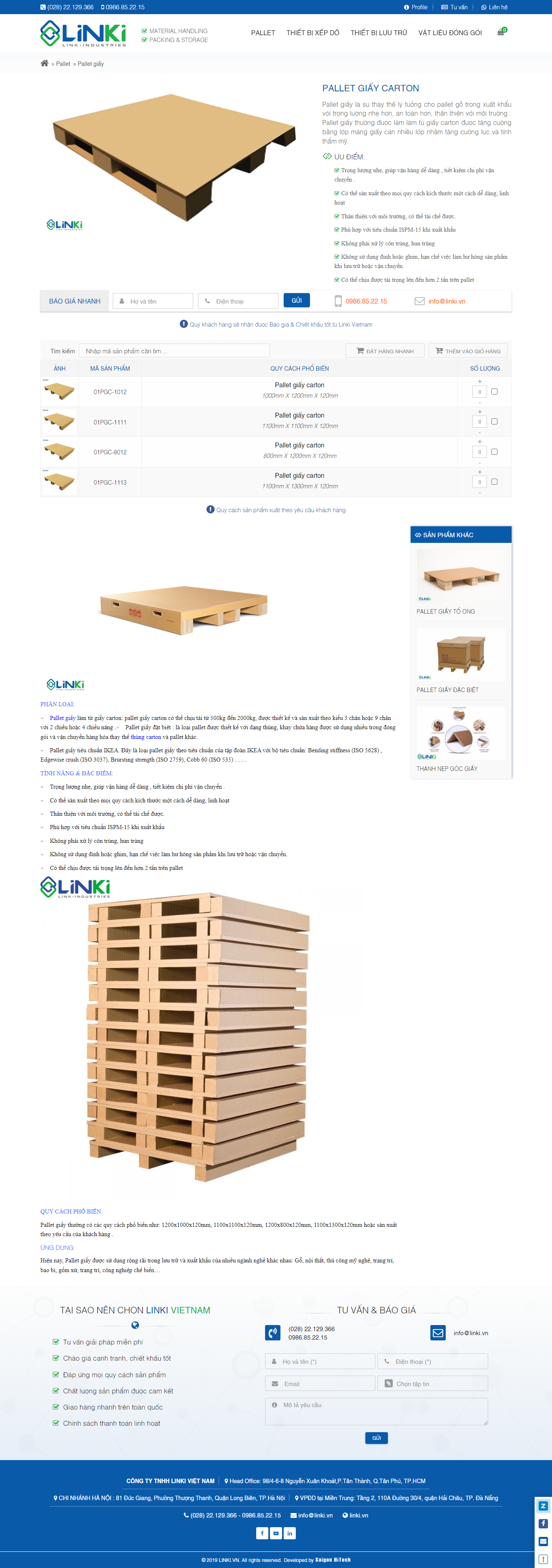 Thiết kế Website web pallets giấy - linkivn