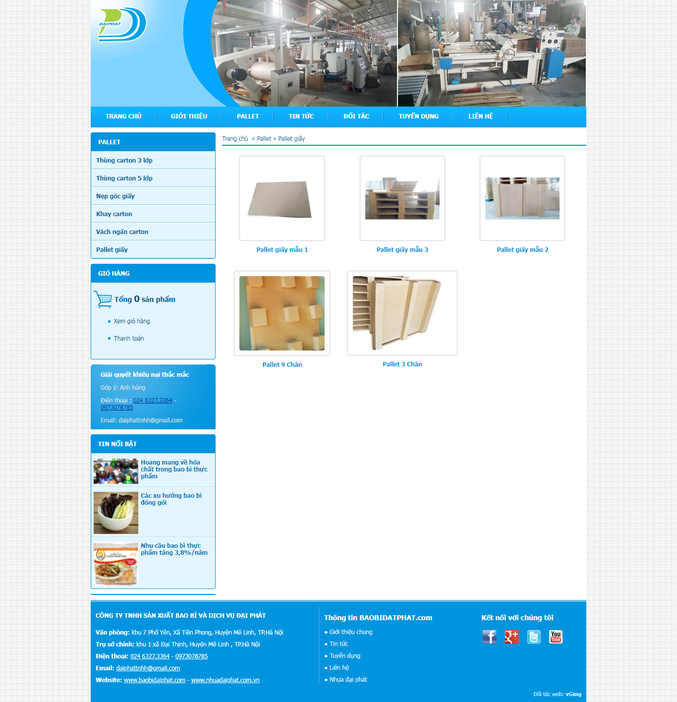 Thiết kế Website web pallets giấy - wwwbaobidaiphatcom