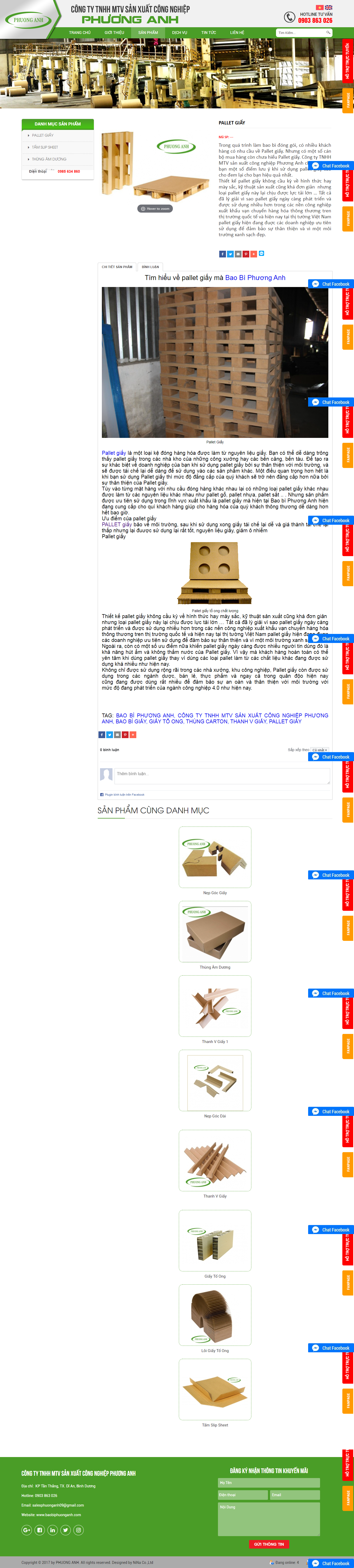 Thiết kế Website web pallets giấy - baobiphuonganhcom