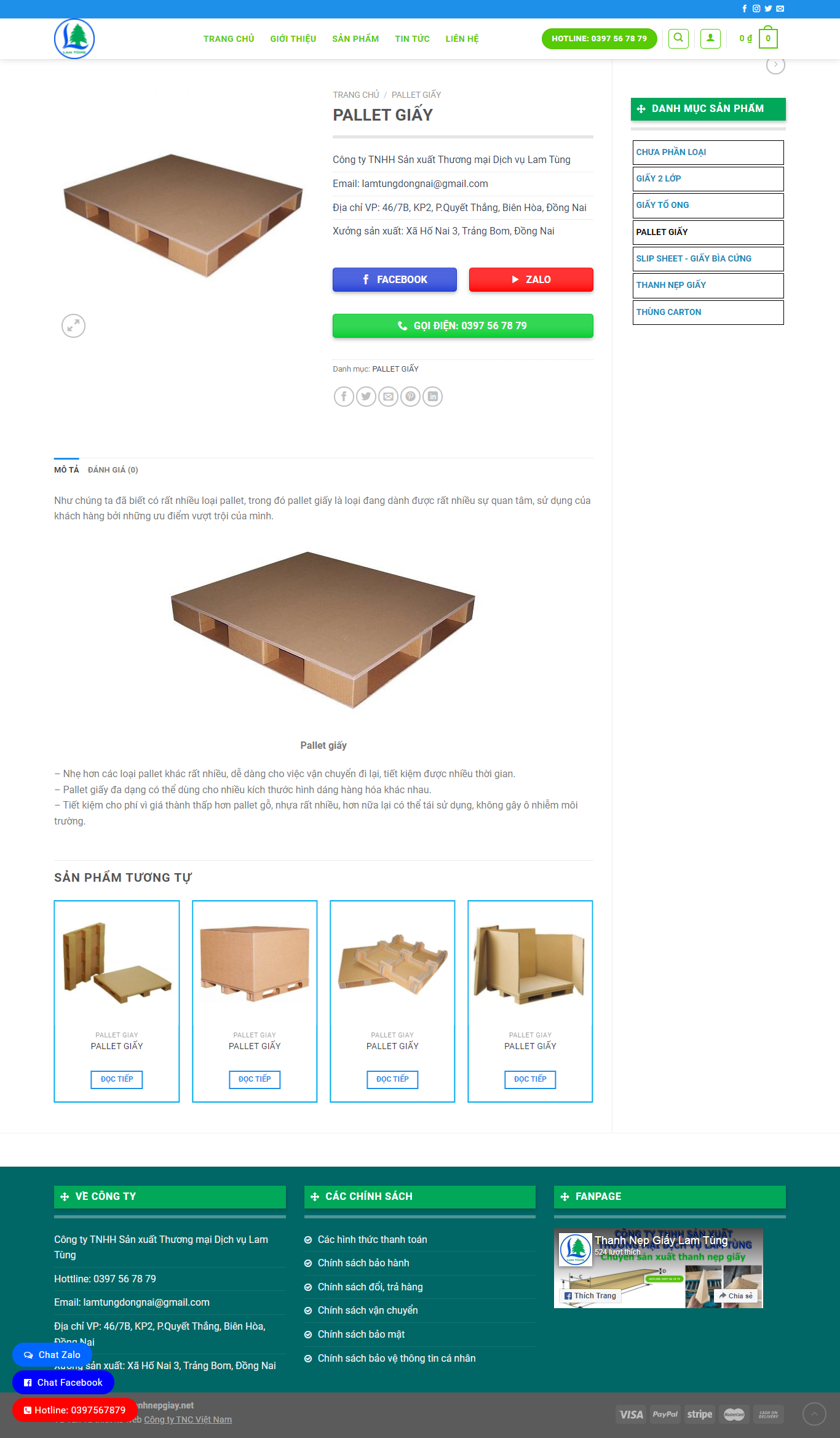 Thiết kế Website web pallets giấy - thanhnepgiaynet