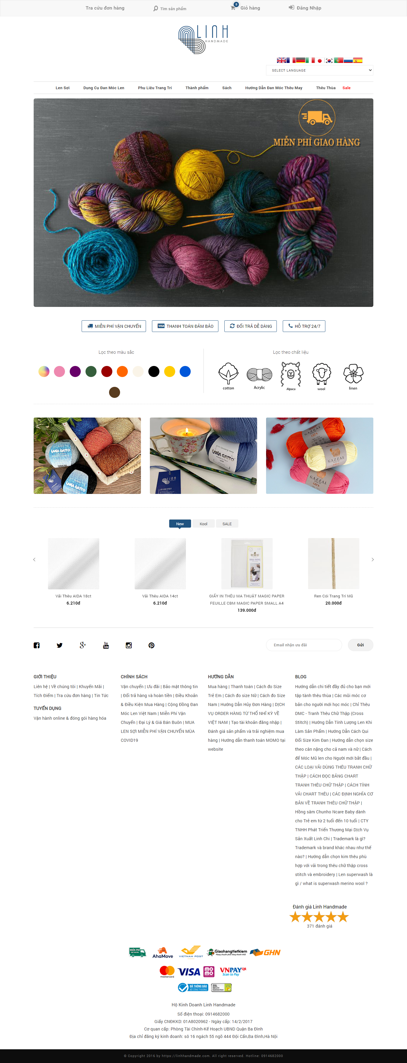 Thiết kế Website web bán len - linhhandmadecom