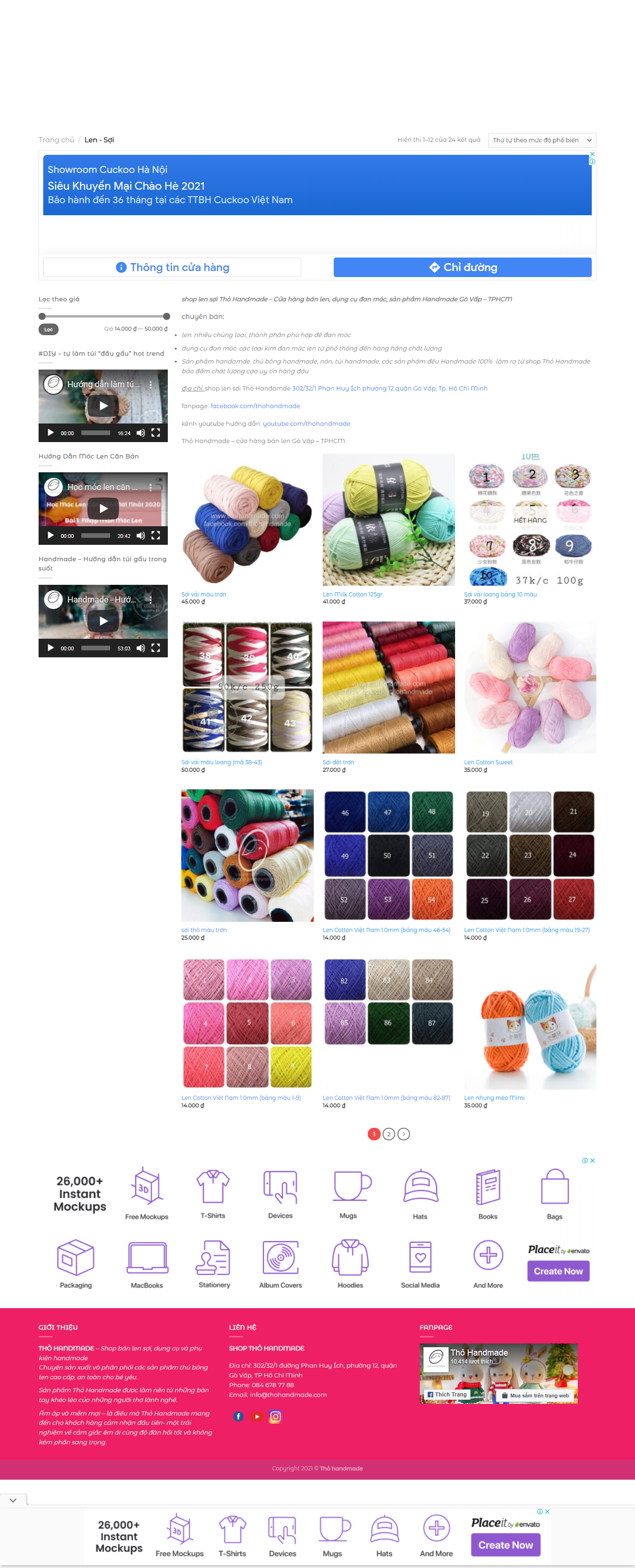 Thiết kế Website web bán len - thohandmadecom