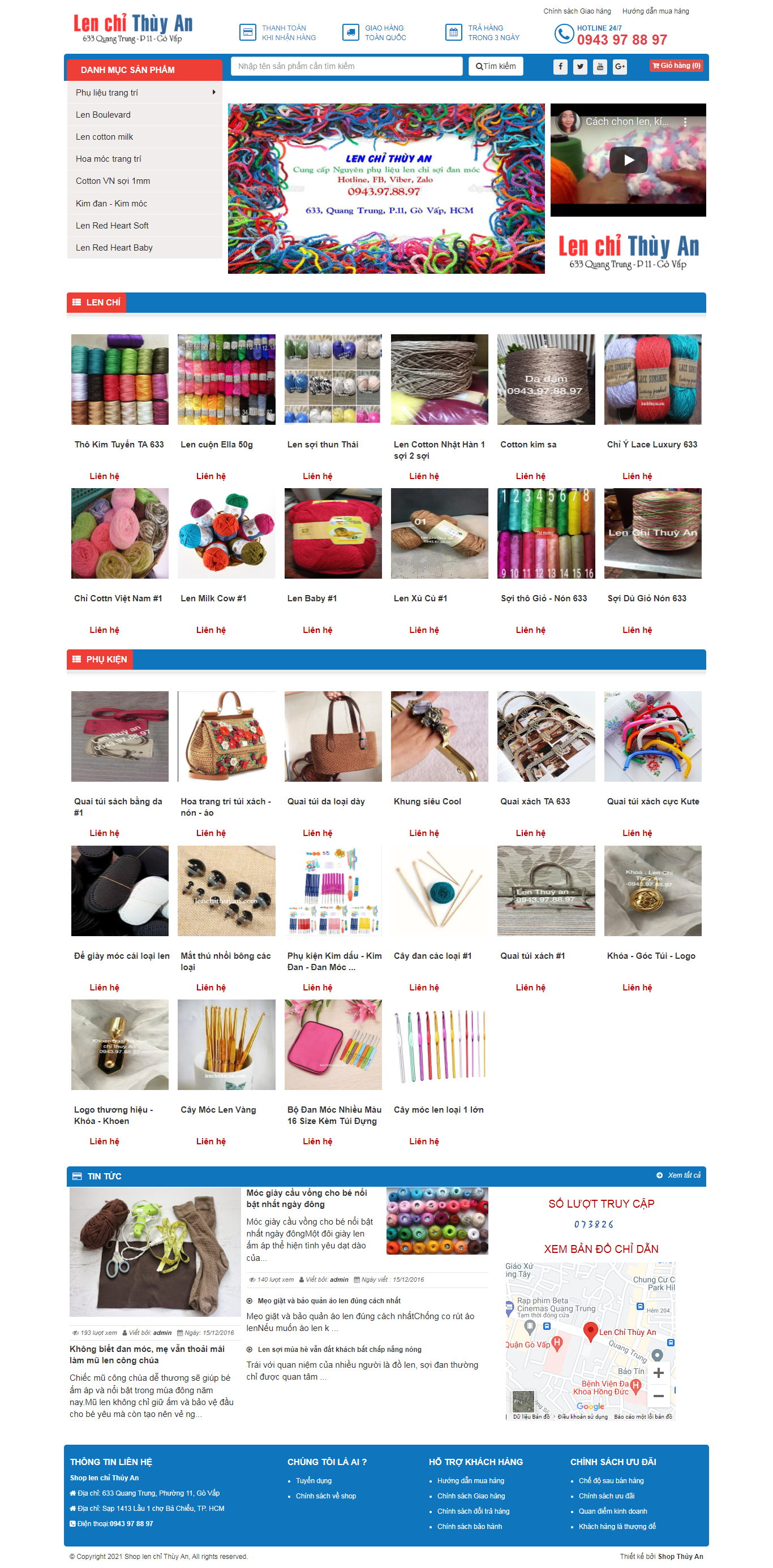 Thiết kế Website web bán len - wwwlenchithuyancom