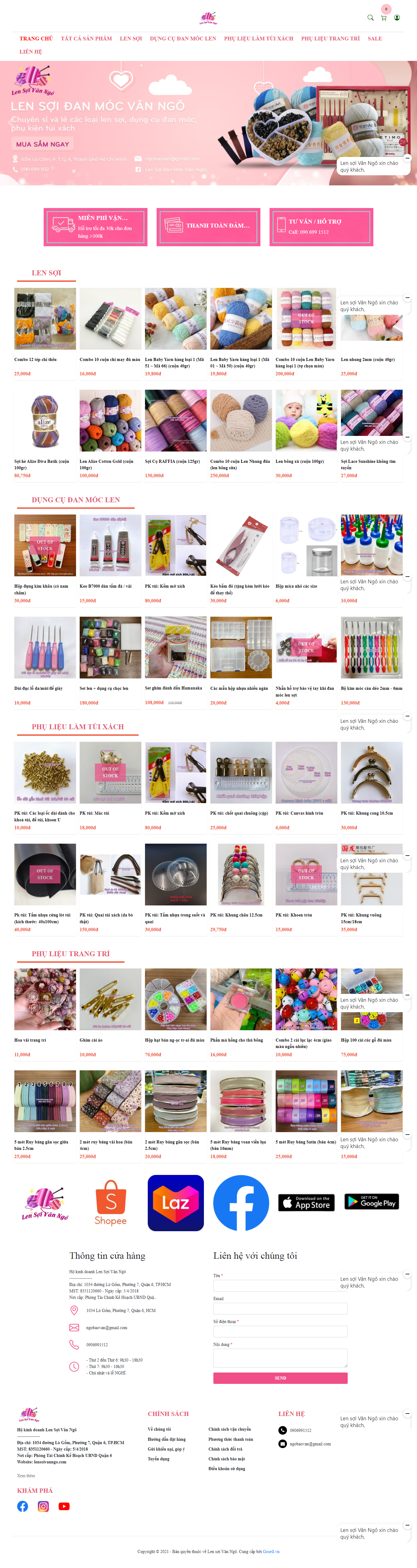 Thiết kế Website web bán len - lensoivanngocom