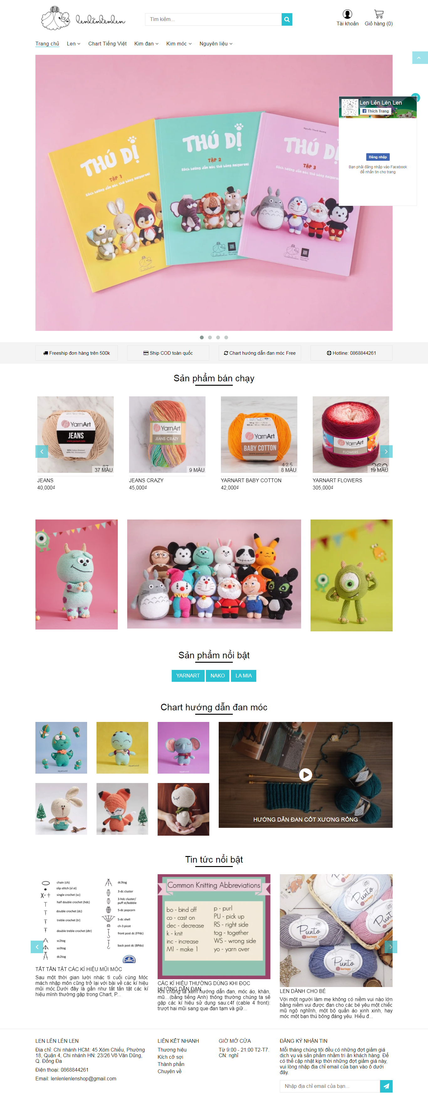 Thiết kế Website web bán len - lenlenlenlencom