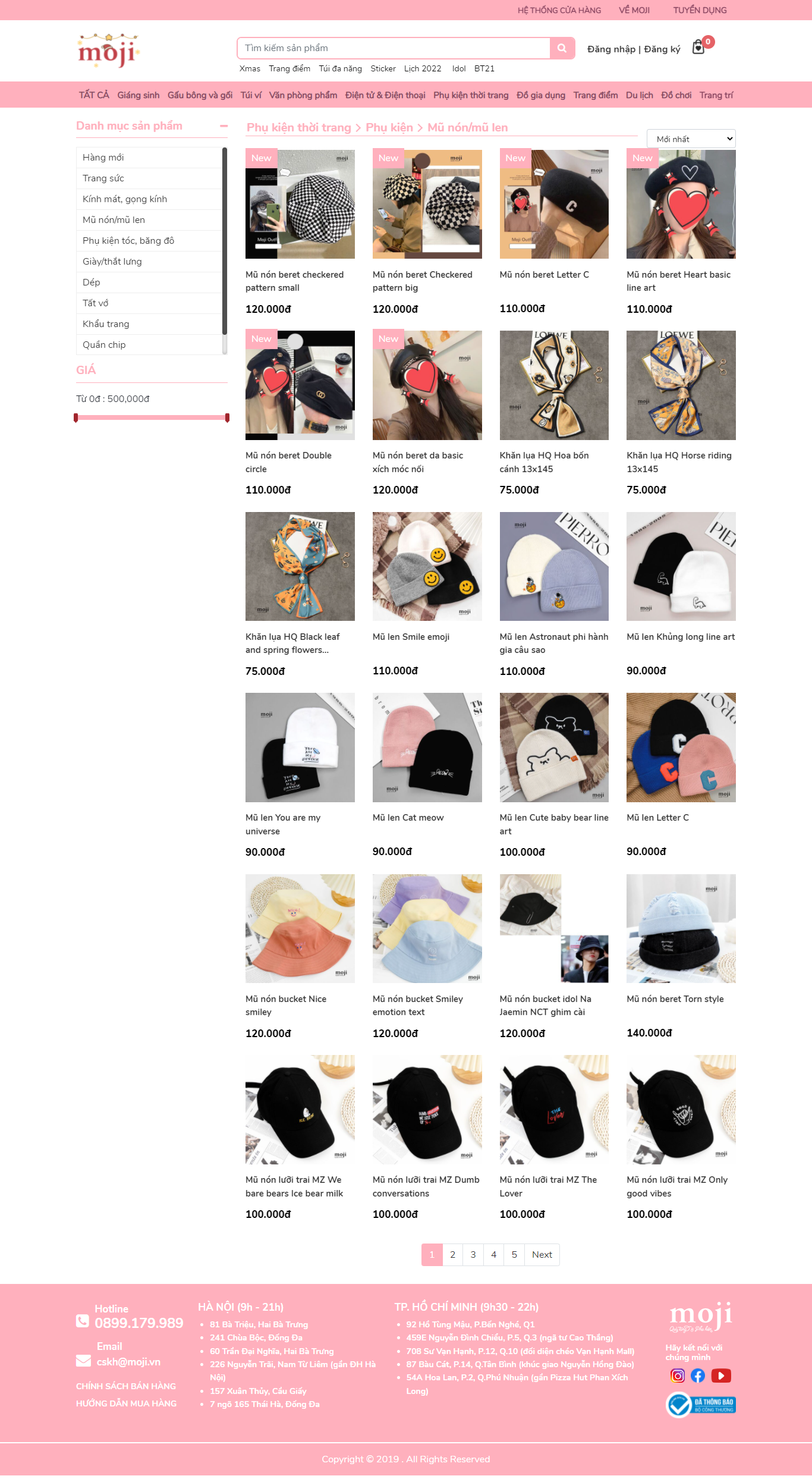 Thiết kế Website web bán mũ len - mojivn