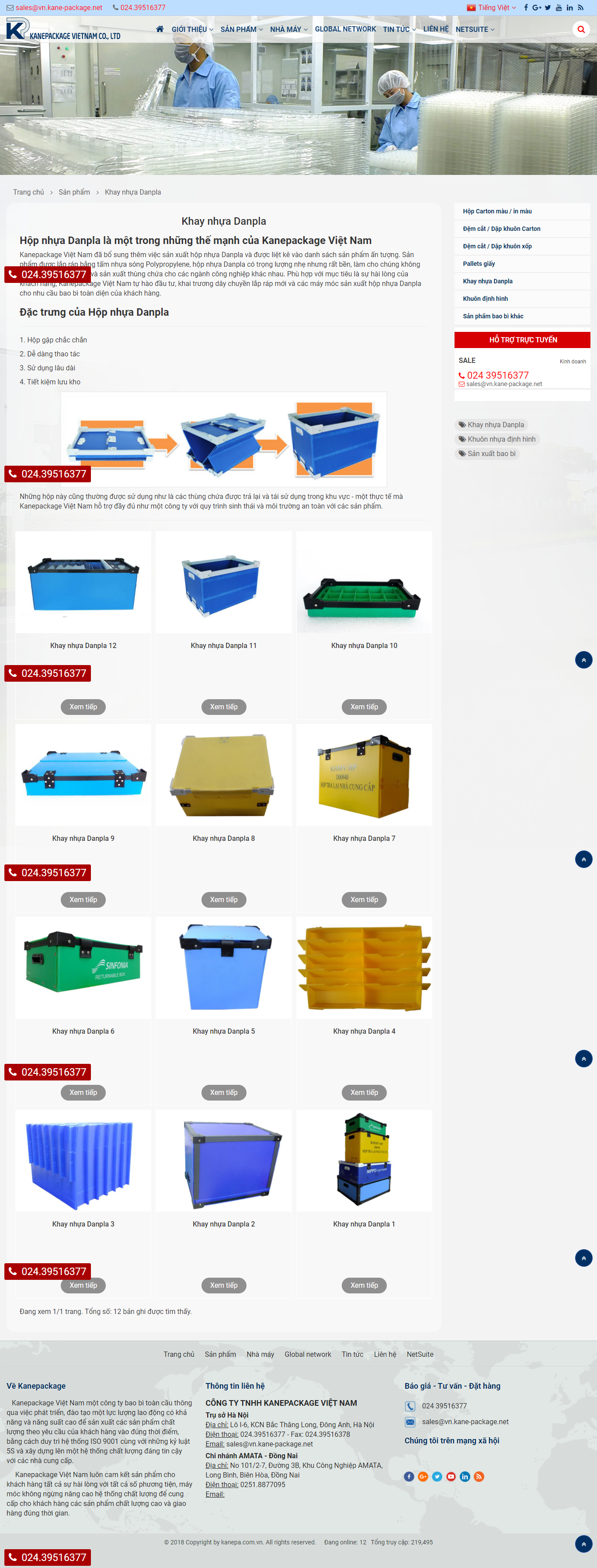 Thiết kế Website web khay nhựa danpla - wwwkanepacomvn