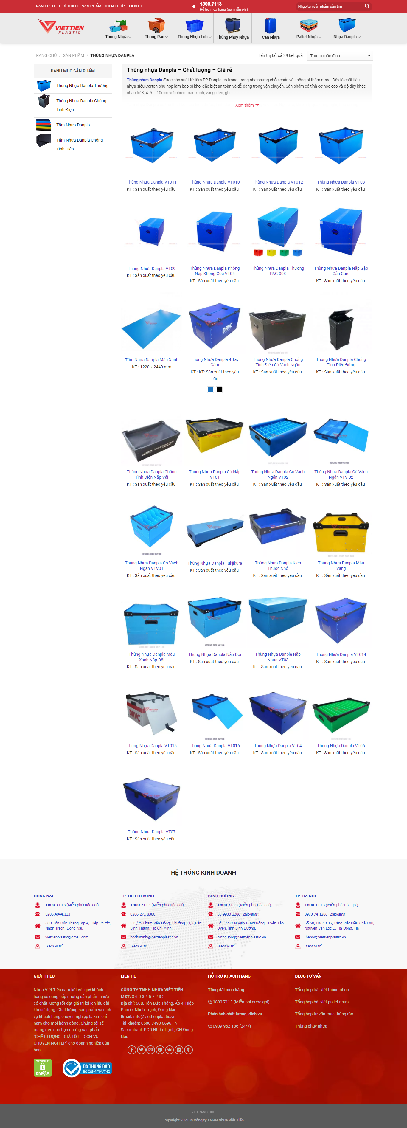 Thiết kế Website web khay nhựa danpla - viettienplasticvn