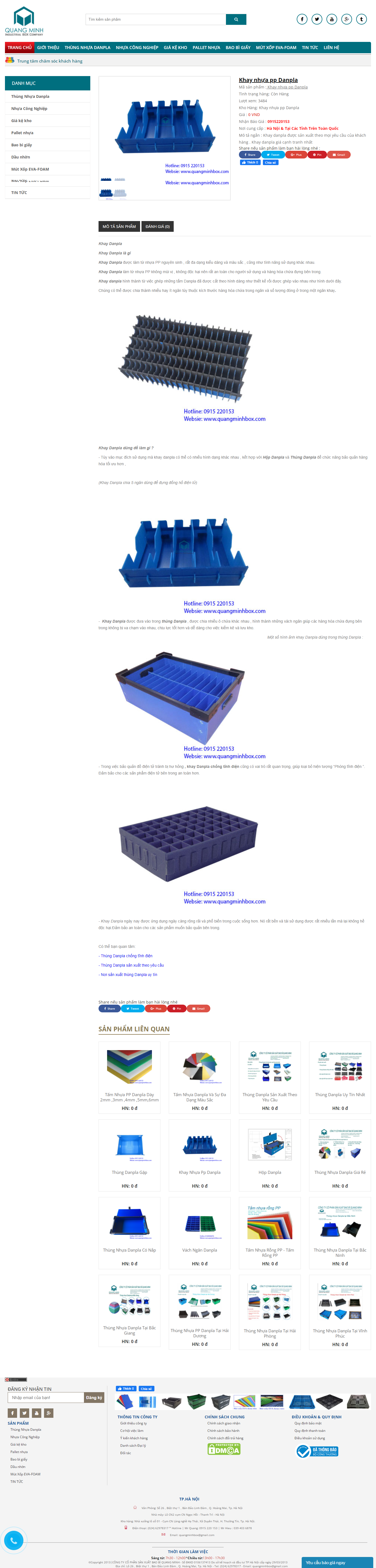 Thiết kế Website web khay nhựa danpla - quangminhboxcom