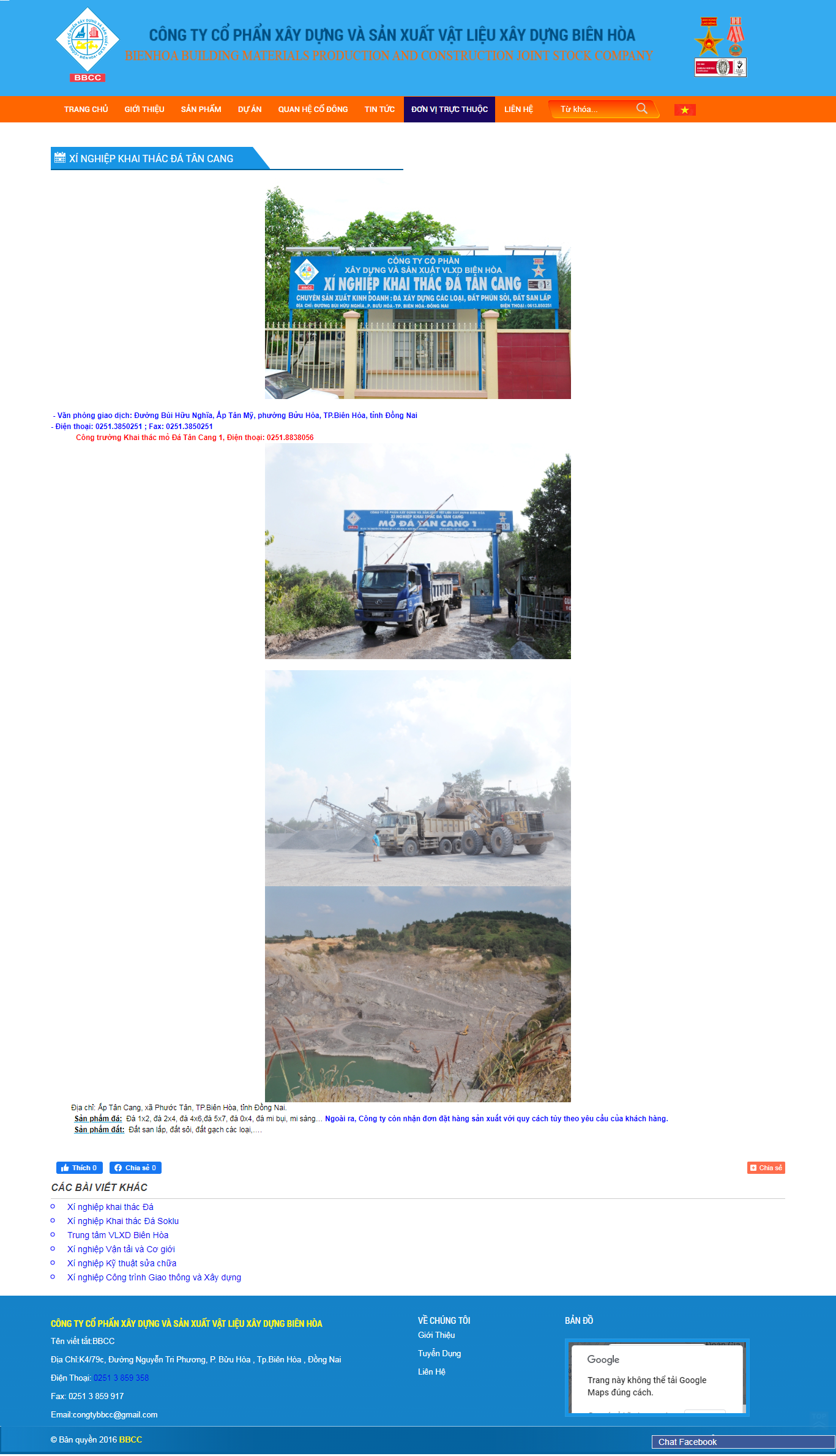 Thiết kế Website web khai thác đá - wwwbbcccomvn