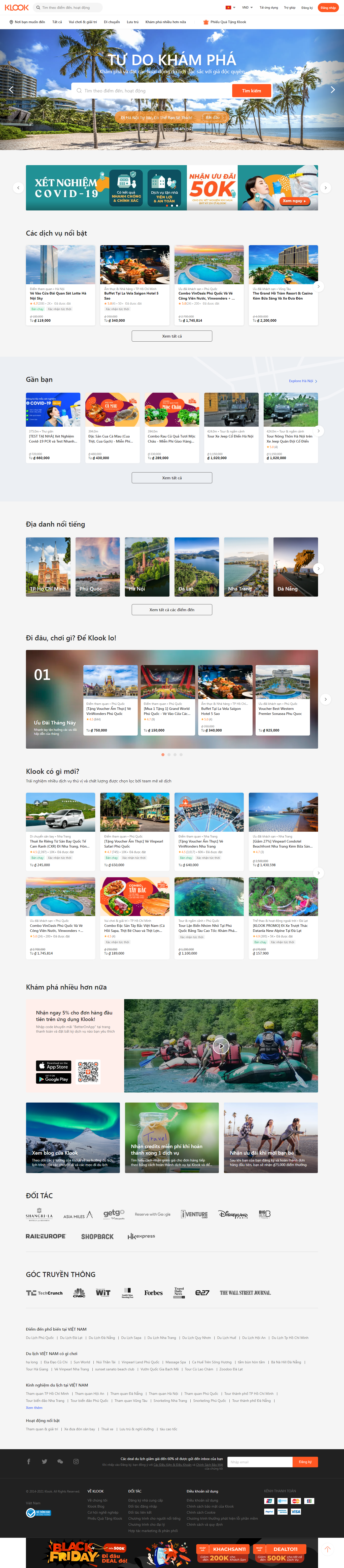 Thiết kế Website web địa điểm du lịch - wwwklookcom
