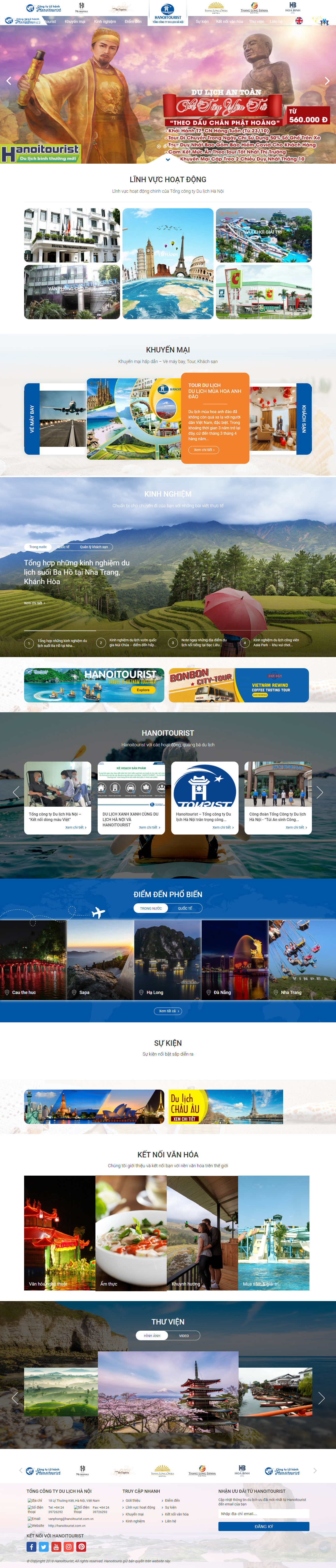 Thiết kế Website web địa điểm du lịch - hanoitouristcomvn