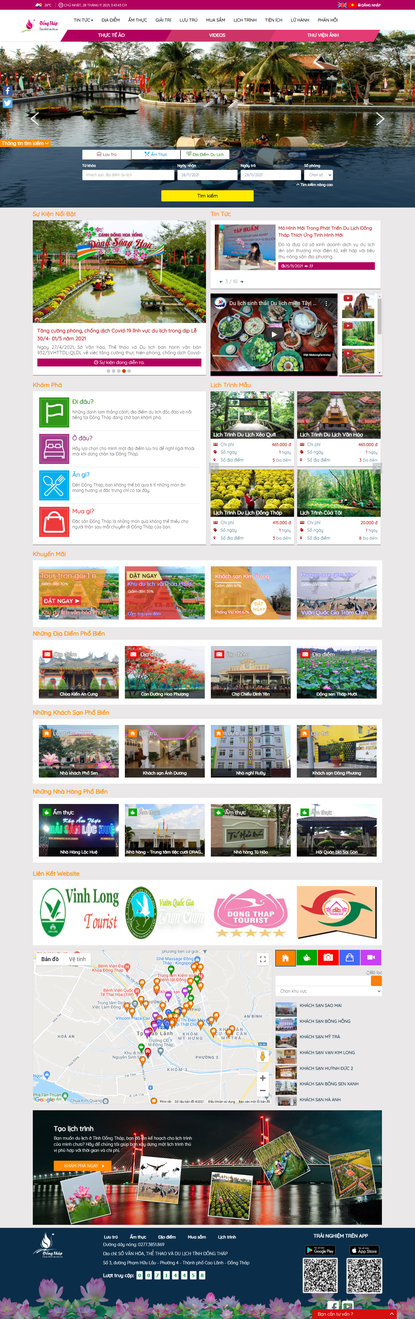 Thiết kế Website web địa điểm du lịch - dulichdongthapgovvn